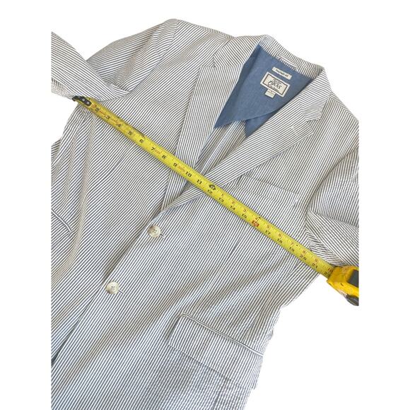 JOS A BANKS 1905 SEERSUCKER BLAZER LIGHTWEIGHT SZ L GRAY/WHITE TAILORED FIT - Picture 6 of 16